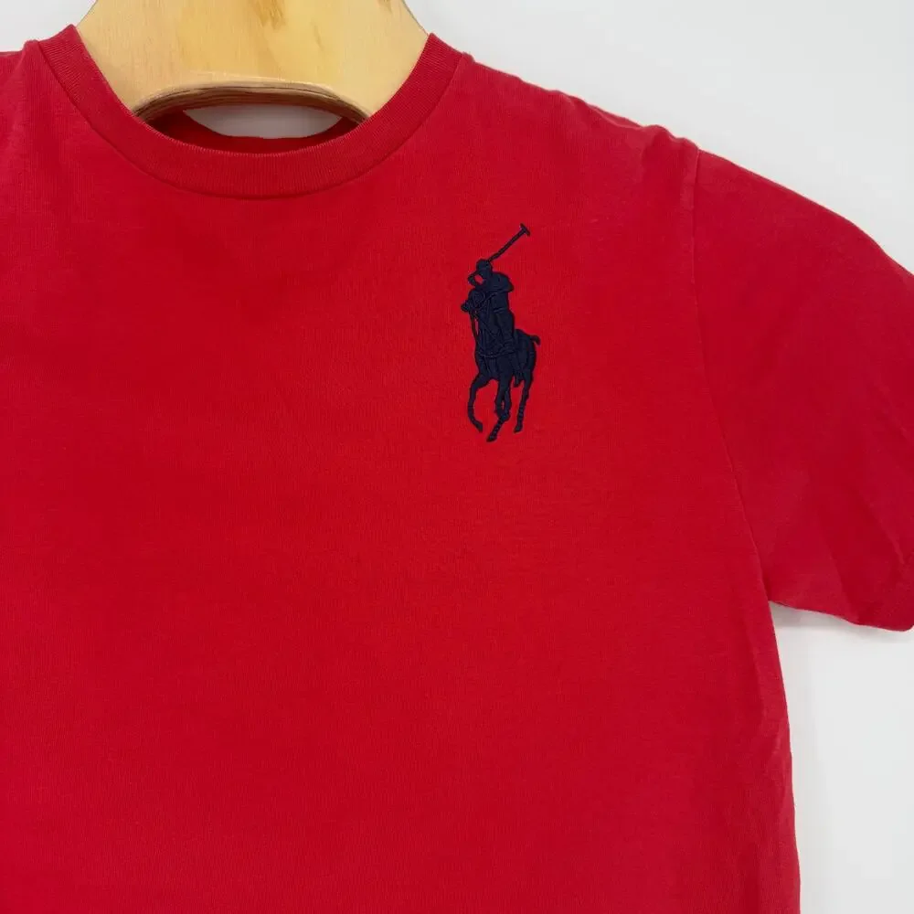 Ralph Lauren Boy T-shirt Big Pony‎ Logo Red Size L 14-16 Years Cotton